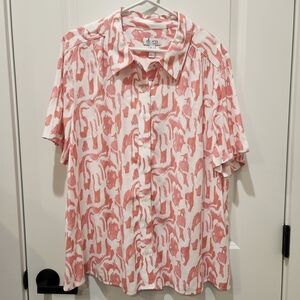 Denim&Co Women's Pink and White Blouse